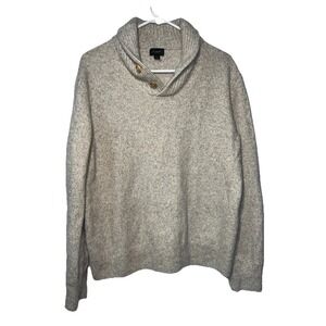 J.Crew Men's‎ Merino Wool Blend Shawl Collar Marbled Tan Sweater Size Large